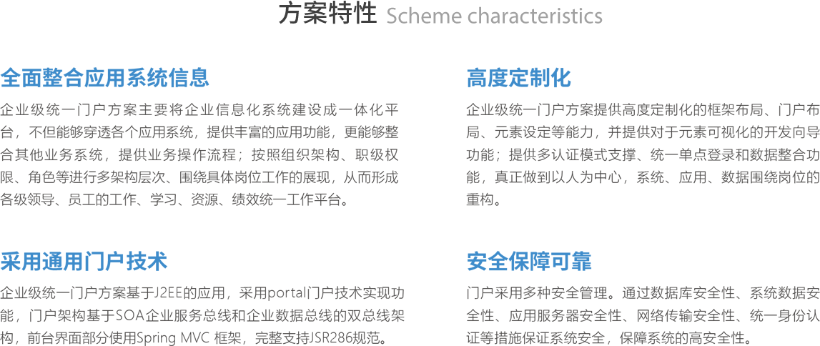 方案特性 Scheme characteristics